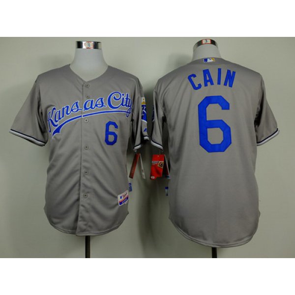 Kansas City Royals #6 Lorenzo Cain Gray Jersey