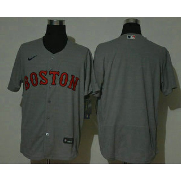 Men's Boston Red Sox Blank Grey Stitched MLB Flex Base Nike Jersey