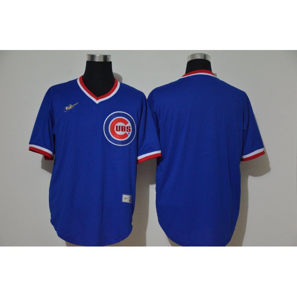 Men's Chicago Cubs Blank Blue Throwback Cooperstown Stitched MLB Cool Base Nike Jersey