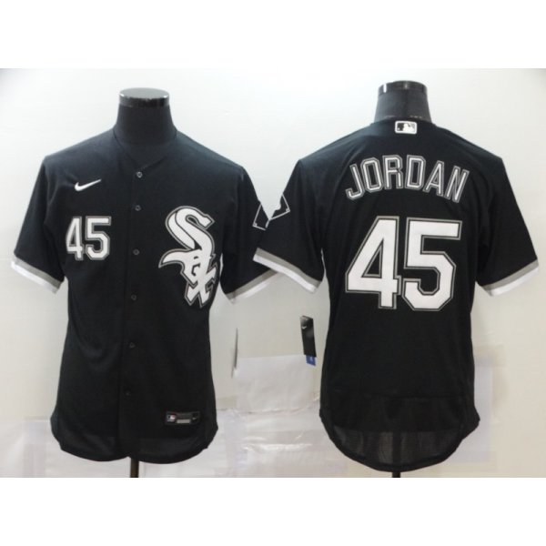 Men's Chicago White Sox #45 Michael Jordan Black Stitched MLB Flex Base Nike Jersey