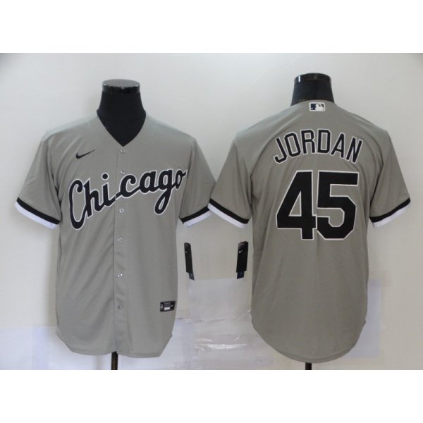 Men's Chicago White Sox #45 Michael Jordan Grey Stitched MLB Cool Base Nike Jersey