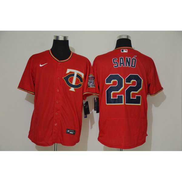 Men's Minnesota Twins #22 Miguel Sano Red Stitched MLB Flex Base Nike Jersey