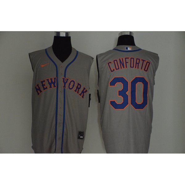 Men's New York Mets #30 Michael Conforto Grey 2020 Cool and Refreshing Sleeveless Fan Stitched MLB Nike Jersey