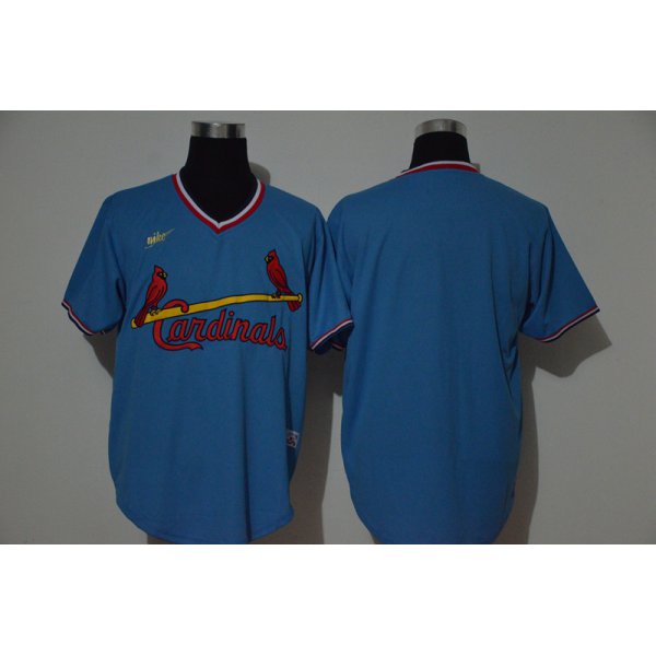 Men's St. Louis Cardinals Blank Light Blue Throwback Cooperstown Stitched MLB Cool Base Nike Jersey