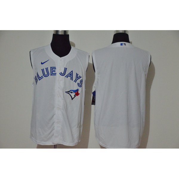Men's Toronto Blue Jays Blank White 2020 Cool and Refreshing Sleeveless Fan Stitched MLB Nike Jersey