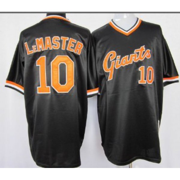 San Francisco Giants #10 Johnnie LeMaster Black Throwback Jersey