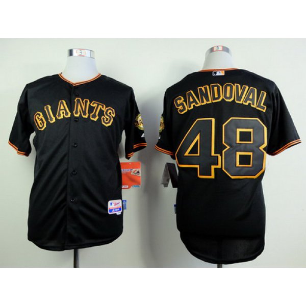 San Francisco Giants #48 Pablo Sandoval Black Jersey