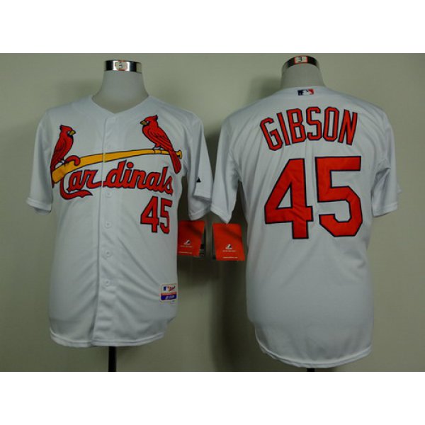 St. Louis Cardinals #45 Bob Gibson White Cool Base Jersey