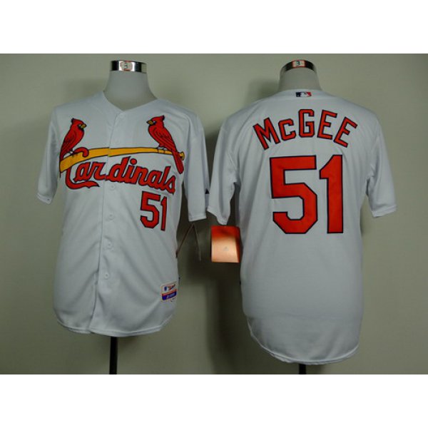 St. Louis Cardinals #51 Willie McGee White Cool Base Jersey
