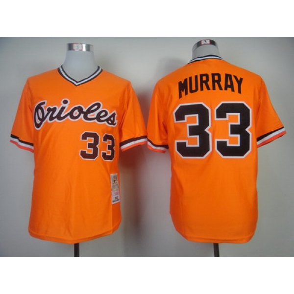 Baltimore Orioles #33 Eddie Murray 1982 Orange Throwback Jersey