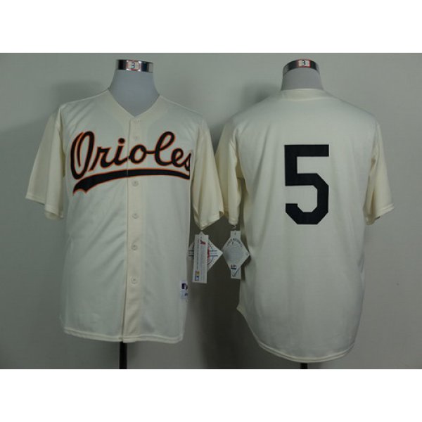Baltimore Orioles #5 Brooks Robinson 1954 Cream Jersey