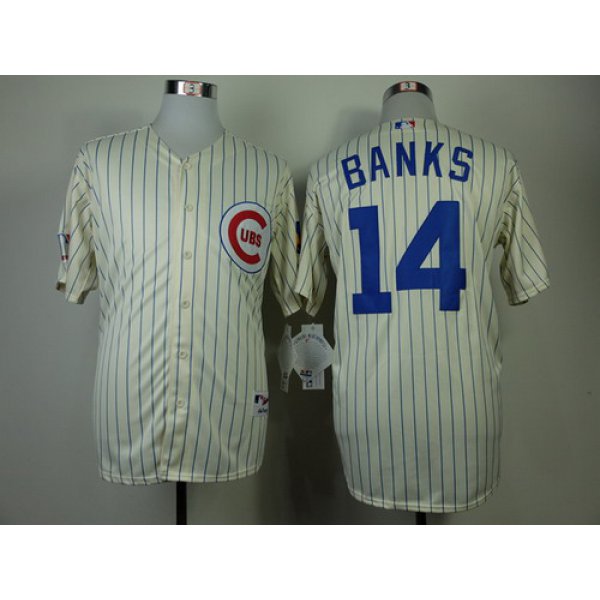 Chicago Cubs #14 Ernie Banks 1969 Cream Jersey