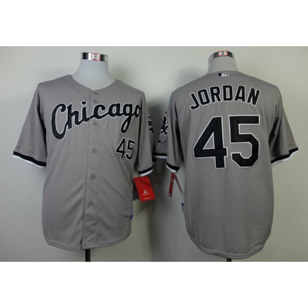 Chicago White Sox #45 Michael Jordan Gray Cool Base Jersey