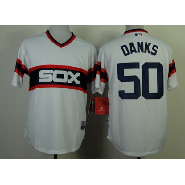 Chicago White Sox #50 John Danks 1983 White Pullover Jersey