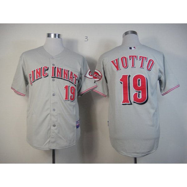 Cincinnati Reds #19 Joey Votto Gray Jersey