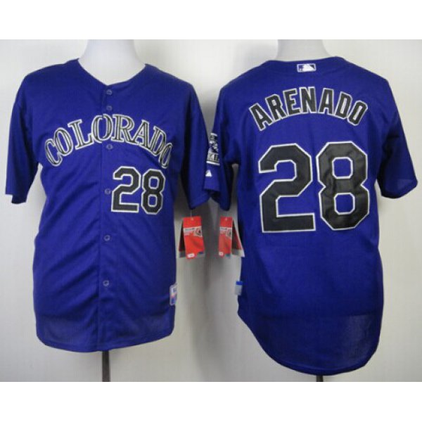 Colorado Rockies #28 Nolan Arenado Purple Jersey