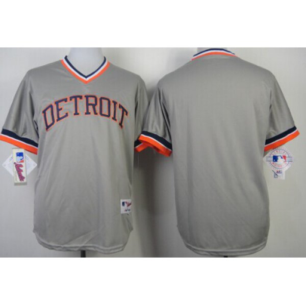 Detroit Tigers Blank 1984 Gray Pullover Jersey
