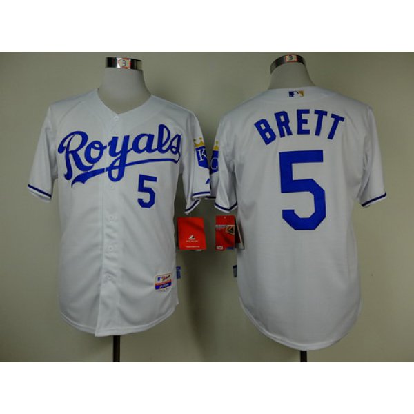 Kansas City Royals #5 George Brett White Jersey