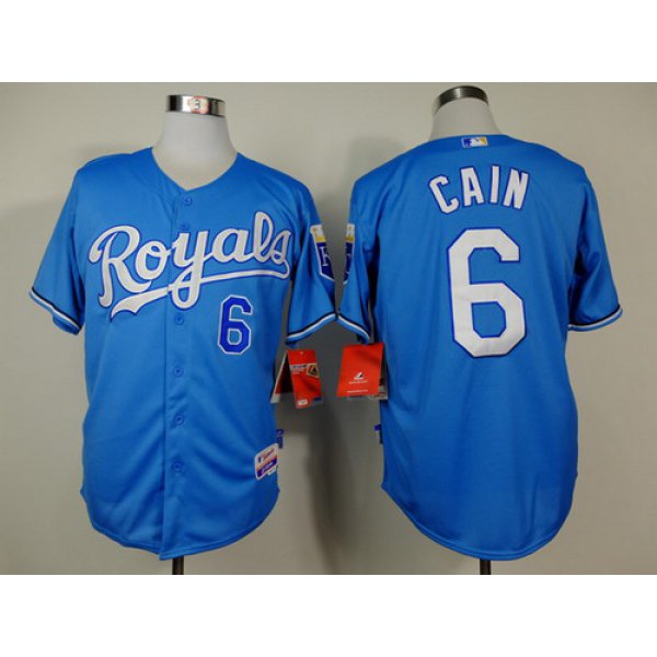 Kansas City Royals #6 Lorenzo Cain Light Blue Jersey