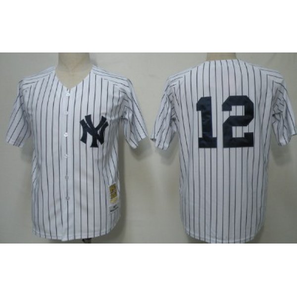 New York Yankees #12 Wade Boggs 1996 White Throwback Jersey