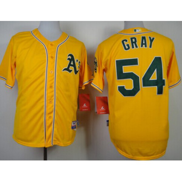 Oakland Athletics #54 Sonny Gray Yellow Jersey