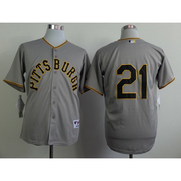 Pittsburgh Pirates #21 Roberto Clemente 1953 Gray Jersey