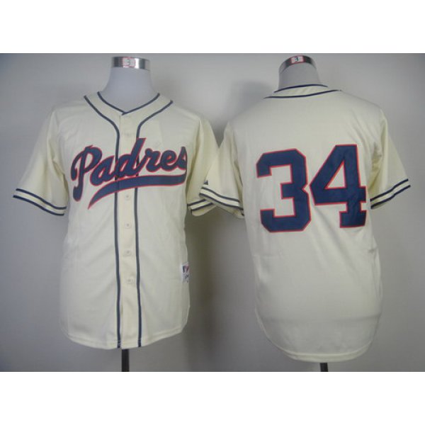 San Diego Padres #34 Rollie Fingers 1948 Cream Jersey