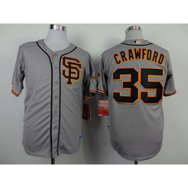 San Francisco Giants #35 Brandon Crawford Gray SF Edition Jersey