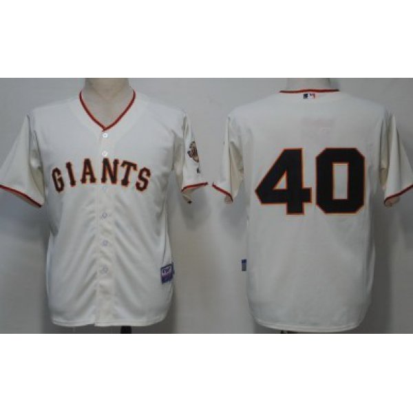 San Francisco Giants #40 Madison Bumgarner Cream Jersey