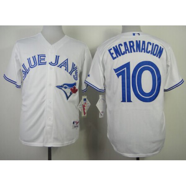 Toronto Blue Jays #10 Edwin Encarnacion White Jersey
