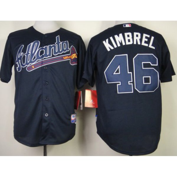 Atlanta Braves #46 Craig Kimbrel Navy Blue Jersey
