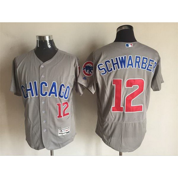 Men's Chicago cubs #12 Kyle Schwarber Royal Blue Pullover Cooperstown Cool Base Jersey