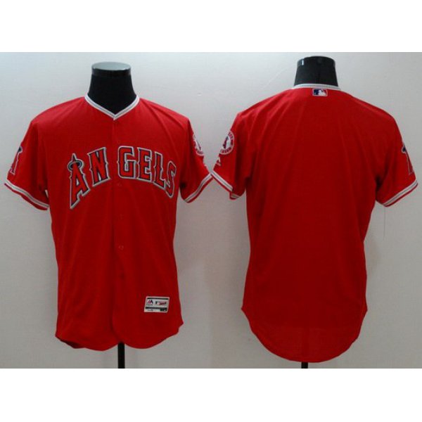 Men's LA Angels Of Anaheim Blank Red Flexbase 2016 MLB Player Jersey
