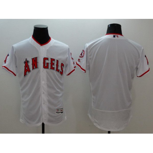 Men's LA Angels Of Anaheim Blank White Flexbase 2016 MLB Player Jersey
