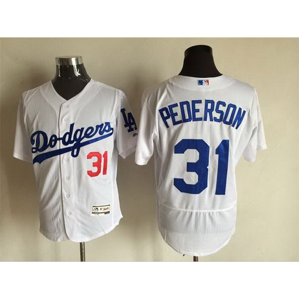 Men's Los Angeles Dodgers #31 Joc Pederson White 2016 Flexbase Majestic Baseball Jersey