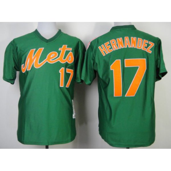 New York Mets #17 Keith Hernandez 1987 Green Throwback Jersey