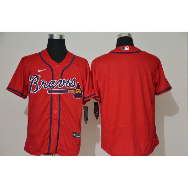 Men's Atlanta Braves Blank Red Stitched MLB Flex Base Nike Jersey