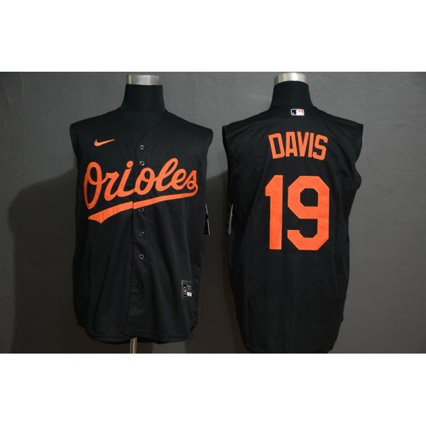 Men's Baltimore Orioles #19 Chris Davis Black 2020 Cool and Refreshing Sleeveless Fan Stitched MLB Nike Jersey