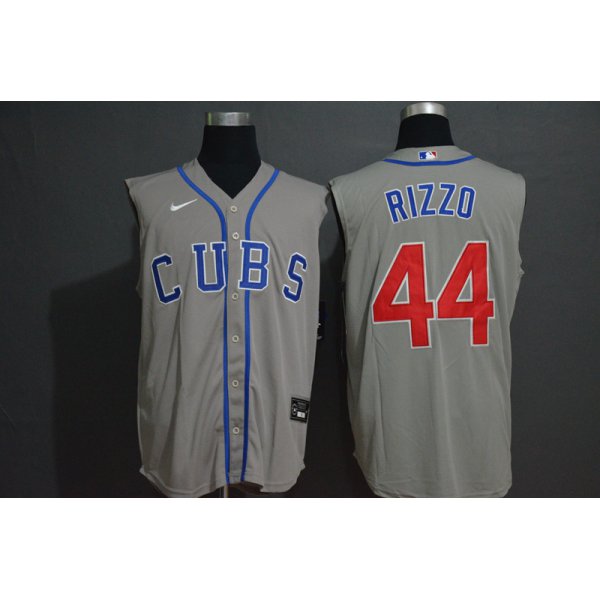 Men's Chicago Cubs #44 Anthony Rizzo Grey 2020 Cool and Refreshing Sleeveless Fan Stitched MLB Nike Jersey