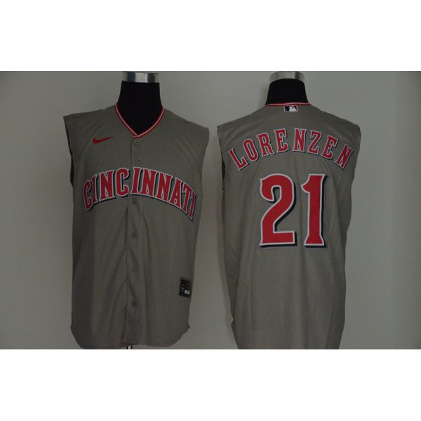 Men's Cincinnati Reds #21 Michael Lorenzen Gray 2020 Cool and Refreshing Sleeveless Fan Stitched MLB Nike Jersey