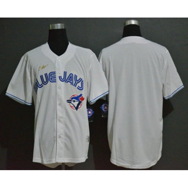 Men's Toronto Blue Jays Blank White Throwback Cooperstown Stitched MLB Cool Base Nike Jersey