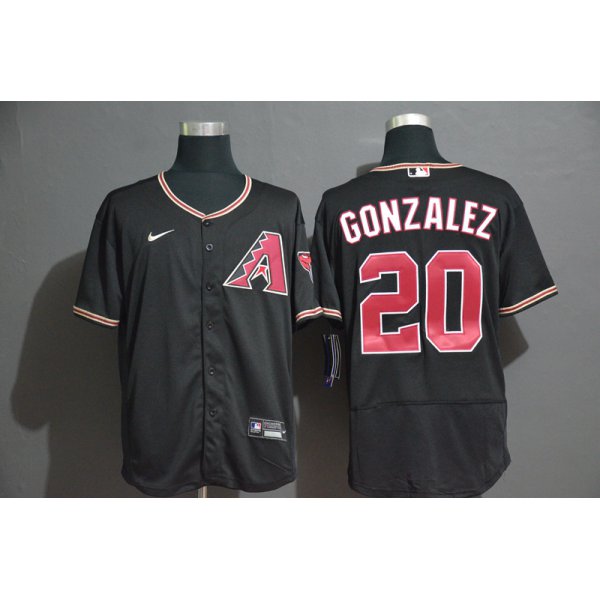 Men's Arizona Diamondback #20 Luis Gonzalez Black Stitched Nike MLB Flex Base Jersey