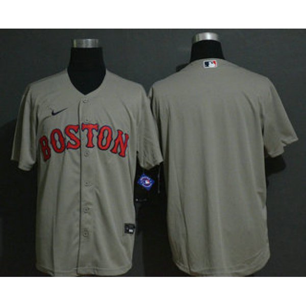 Men's Boston Red Sox Blank Gray Stitched MLB Cool Base Nike Jersey