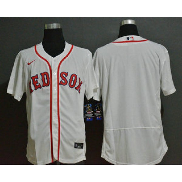 Men's Boston Red Sox Blank White Stitched MLB Flex Base Nike Jersey