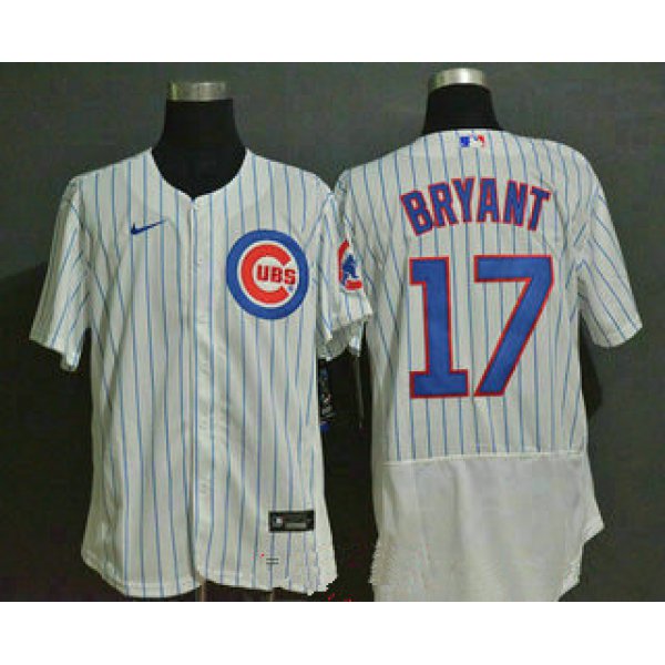 Men's Chicago Cubs #17 Kris Bryant White Home Stitched MLB Flex Base Nike Jersey