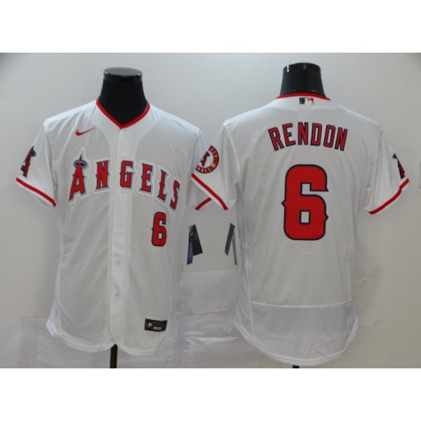 Men's Los Angeles Angels #6 Anthony Rendon White Stitched MLB Flex Base Nike Jersey