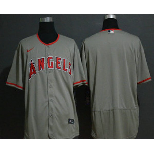 Men's Los Angeles Angels Blank Gray Stitched MLB Flex Base Nike Jersey