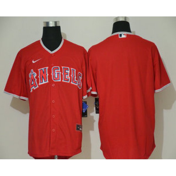 Men's Los Angeles Angels Blank Red Stitched MLB Cool Base Nike Jersey