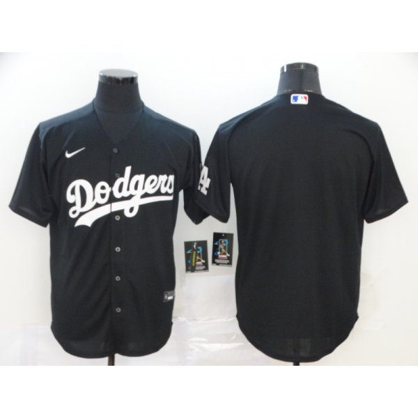 Men's Los Angeles Dodgers Blank Black Stitched MLB Cool Base Nike Jersey