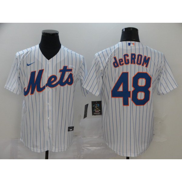 Men's New York Mets #48 Jacob deGrom White Stitched MLB Cool Base Nike Jersey